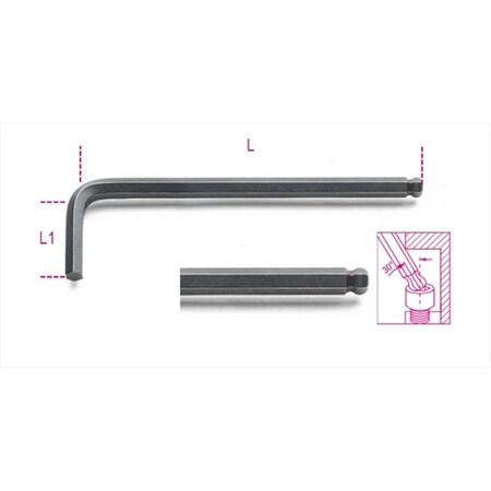Gizmo 96BP 8 mm. Burnished Ball Head Hexagon Key Wrenches GI1600394